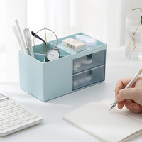 Cajón de escritorio simple, caja de almacenamiento, divisor, organizador de papelería de plástico con contenedor de bolígrafos para uso en escritorio, estante de almacenamiento de herramientas