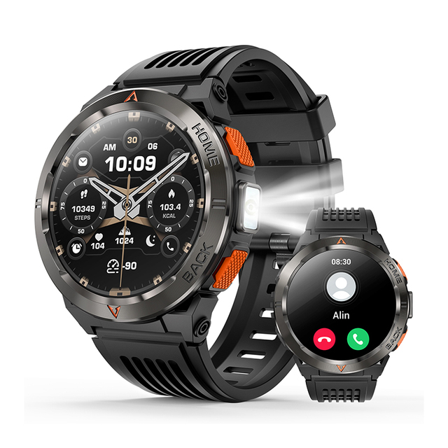 AMOLED 36-40mm Smart Watch GS500 Silicone Strap Sleep Tracking Healthy Monitor Waterproof GPS Smartwatch with Altitude Compass