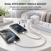 Chargeur de téléphone double port 50W personnalisé, adaptateur secteur Type C, chargeur rapide, chargeurs portables, accessoires pour téléphone, vente en gros