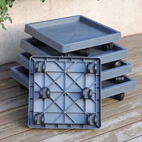 Plateau en plastique trempé avec 6 roues universelles pour plateau mobile en résine à base de ciment grand pot rond/carré