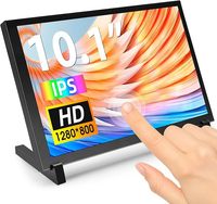 Nouvel écran tactile de 10,1 pouces, écran LCD IPS HD 1280x800 avec support, écran tactile capacitif portable noir pour les entreprises