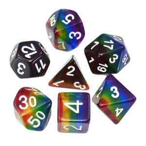 פנינה שחור 7 יח'\סט דלפק polyedral מותאם אישית 4/6/8/10/12/20 אגאר קוביות קוביות קוביות אקריליק פלסטיק - Product Image 4