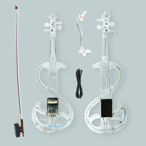 Performance de scène de niveau professionnel Violon électronique électroacoustique transparent Lumières éblouissantes Couleurs claires réglables - Product Image 2
