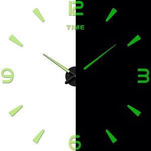3D Luminous Wall <b>Clock</b> <b>Large</b> Size Acrylic DIY Frameless Digital <b>Clock</b> Wall Sticker Mute <b>Clock</b> for Home Office Decoration - Product Image 2
