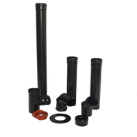 Tuyau de cheminée en acier au carbone à double paroi finition noir mat avec capuchon anti-pluie pour système d'évacuation de fumée de poêle à bois
