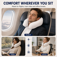 Support de nuque gonflable en U OEM, chambre à air brevetée à une touche, housse douce, lavable et respirante, pochette pliable