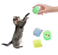 Mainan Kucing SONGWAY, Tabung Jala Plastik Elastis Transparan Warna-Warni, Tahan Lama, Hiburan Mandiri, Penghilang Kebosanan