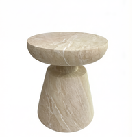 Table basse moderne en oxyde de magnésium, table d'appoint en marbre crème, tabouret, meubles de salon, utilisation intérieure et extérieure