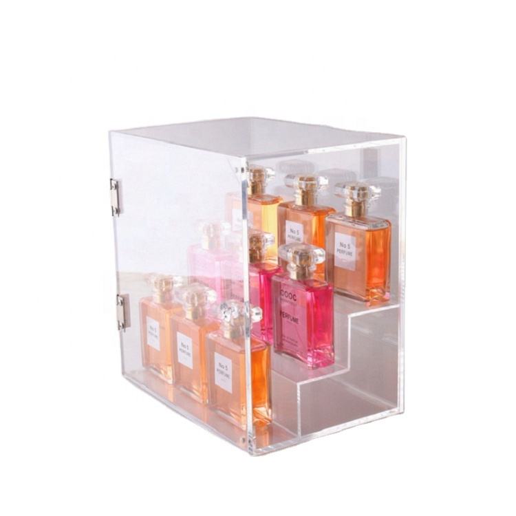 Acrylic Perfume Display Case with Lock Customizable Design
