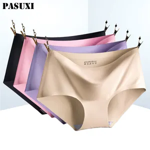 PASUXI Sexy Women's Panties Ice Silk Seamless Underwear Girl Lingerie Breathable Comfort Briefs Large Size Panties Underpant