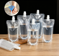 En stock – Pochettes souples recyclables avec bec verseur pour boissons (jus, sodas) – 200 ml, 300 ml, 500 ml – Emballage plastique refermable