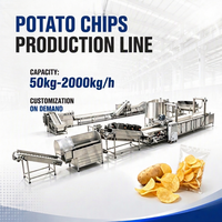 Ligne de production automatique de chips de pommes de terre 300 kg/h, machine industrielle de fabrication de frites pour usine de snacks