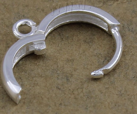 Orecchini a cerchio in <span class=keywords><strong>argento</strong></span> Sterling che fanno <span class=keywords><strong>componenti</strong></span> <span class=keywords><strong>925</strong></span> ciambella più colori per 15x12,5x2,5mm - Product Image 3