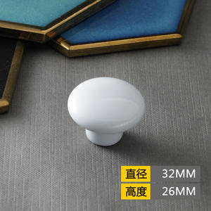 American Style Monochrome Glazed Ceramic Cabinet Drawer <b>Handles</b> Black & White Varying Sizes Mushroom-Shaped <b>Furniture</b> <b>Knobs</b> - Product Image 5