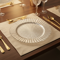 Assiettes de présentation en plastique PP réutilisables de 13 pouces pour mariages, anniversaires, dîners, traiteurs et banquets – Vente en gros, durables