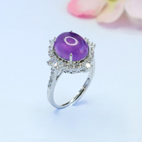 Aiyu Wholesale Natural Amethyst Claw-Set Rings Gemstone Rings Live E-commerce S5111802L