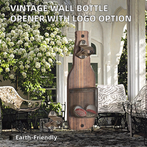 Offre Spéciale Décapsuleur Mural en Bois Vintage Écologique en Alliage de Zinc pour Amateurs de Bière, Logo Personnalisable, Emballage Boîte - Product Image 2