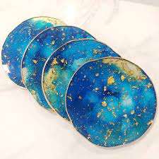 Wholesale Mango Wood & Resin <b>Coaster</b> Tea Coffee <b>Wine</b> for Kitchen & Tabletop Decoration Epoxy Resin Flower Design <b>coaster</b> - Product Image 6