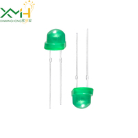 Usine chinoise, vente chaude, perles de lampe à diode LED de couleur verte de 5 mm, lentille de chapeau de paille, 3V, indicateur, certifié RoHS, 30 000 heures