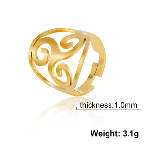Anillos Ajustables de Acero Inoxidable Myshape para Mujer, Anillo <span class=keywords><strong>Triskele</strong></span> Triskelion, Amuleto de Triple Espiral, Joyería Irlandesa Vintage, Regalo - Product Image 6