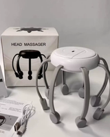 Nouveau masseur de tête anti-stress en forme de pieuvre à 8 griffes, vibrations haute fréquence, mini stimulateur du cuir chevelu, gratte-tête électrique à 360 degrés