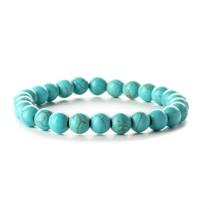Vente en gros de bracelets naturels turquoise avec perles en pierre de guérison bracelets pour femmes bijoux pulsera mujeres - Product Image 1