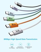 SYONG USB5 80Gbps Datenkabel Kompatibel mit Thunderbolt 5/4/3, Schlanker Anschluss, 100W Schnellladung 16K/8K/4K HD-Videokabel