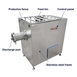 Picadora de carne congelada de alta resistencia de acero inoxidable de calidad, motor potente, picadora de carne Industrial de alta capacidad de rendimiento - Product Image 2