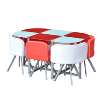 Meubles de salle à manger chinois bon marché petite table à manger en verre noir blanc avec ensemble de 4 sièges de chaises
