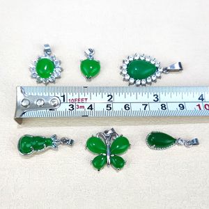 Grosir harga murah batu alam hijau giok emas Buddha labu hati Apple kupu-kupu giok lumba-lumba liontin untuk Diy kalung - Product Image 5