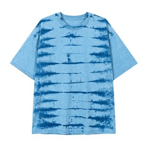 Oem Sunfade Men's <b>Knitted</b> Front T-shirt 100% Cotton Oversized Eco-Friendly Quick Dry Vintage Wash Breathable Custom O-Neck Short - Product Image 1