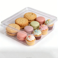 Boîte en plastique transparente carrée anti-écrasement avec couvercle, qualité alimentaire, pour pâtisseries délicates, présentation de tartes aux œufs, vente au détail