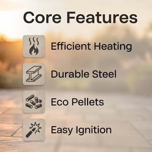 Cheminée verticale décorative en acier au carbone avec tube en verre pour chauffage extérieur de cour et patio, idéale pour le jardin et la restauration - Product Image 5