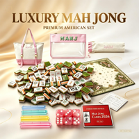 Neues Wildtier-Design 160-teiliges Luxus-Mahjong-Set mit Gravur, Acryl, Jadegrün-Stil, amerikanisch, faltbar, für Wasserspiele