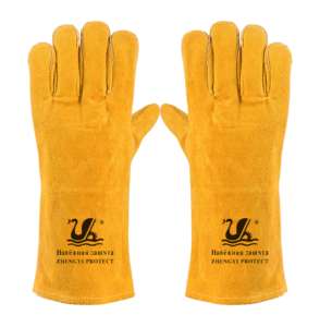 Gants <span class=keywords><strong>de</strong></span> soudage OEM, gants en cuir industriels <span class=keywords><strong>de</strong></span> 14/16 pouces, gants en cuir pour soudeurs à double couche, gants en cuir <span class=keywords><strong>de</strong></span> vachette isolants thermiquement - Product Image 5