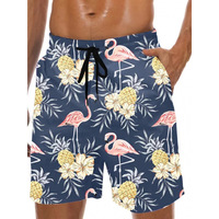 Shorts de bain pour hommes avec logo personnalisé, motif léopard, taille élastique, décontractés, en nylon et polyester, imperméables, séchage rapide, pour la plage