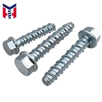 Boulon d'ancrage autotaraudeur à tête hexagonale en acier au carbone zingué, filetage complet, pour maçonnerie et béton, idéal pour la construction - Vente chaude