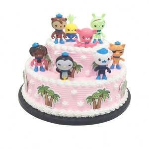 Jouets à collectionner modèle de dessin animé personnalisable Poke Mon 8 pièces Octonauts Kwazii gâteau décoration poupée figurines d'action - Product Image 5