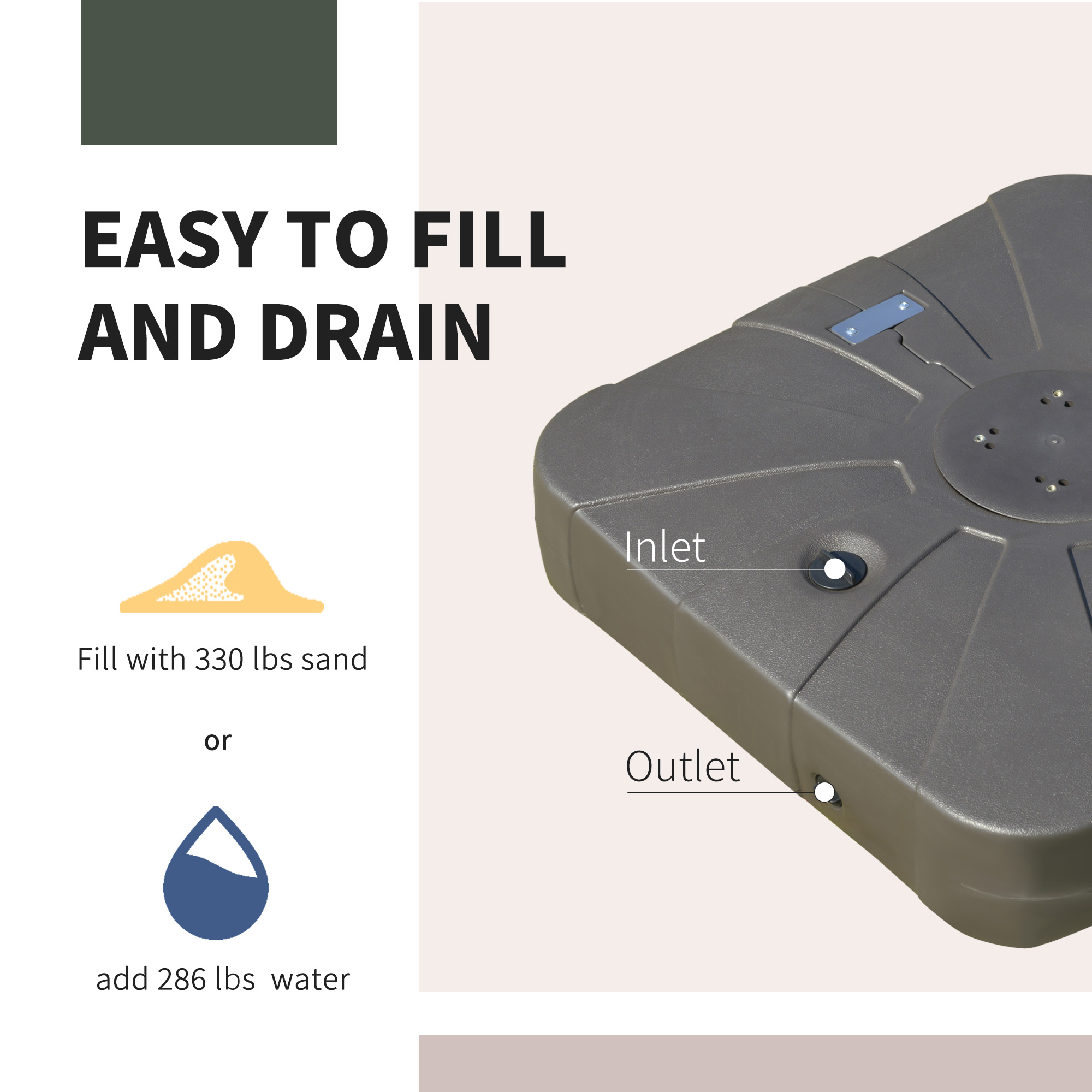 china oem patio umbrella bases China Factory Patio Cantilever Umbrella Base Outdoor Offset Umbrella Stand  with Wheels Grey| Alibaba.com
