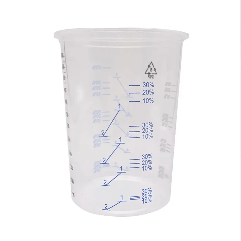 600 ml 1000 ml Clear Disposable Plastic Mixing Cups for Paint Mix Ratios