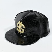 Gorra con Estampado de Cocodrilo y Símbolo de Dólar Dorado, Estilo Coreano, Marca de Moda, Gorra Hip-Hop, Gorra de Ala Plana para Baile Urbano, Gorra para el Sol, Gorra de Béisbol