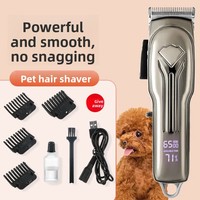 Kit de Toilettage Professionnel pour Animaux, Tondeuse Électrique Puissante avec Affichage Numérique, pour Toilettage Complet des Grands Chiens