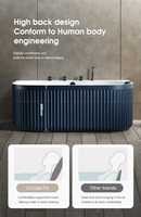 Baignoire autoportante moderne en pierre artificielle écologique pour salle de bain intérieure, baignoire à remous avec massage à air, coin appartement hôtel