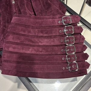 2025 Spring and Summer Sexy <strong>Leather</strong> <strong>Short</strong> Dress Real Sheepskin <strong>Leather</strong> Skirts Women's Black <strong>Leather</strong> Skirt - Product Image 2