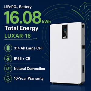 Batterie solaire résidentielle 16 kWh, format split, IP65, 51,2 V, 314 Ah, LUXAR-16, ultra-mince 156 mm, LFP ESS, compatible avec <span class=keywords><strong>Goodwe</strong></span> pour Luxpower - Product Image 1