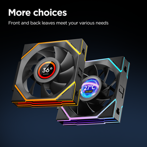 พัดลมเคสคอมพิวเตอร์สำหรับเล่นเกม Jungle Leopard V4 หน้าจอ LCD 2.8 นิ้ว ARGB 600-2100 รอบต่อนาที พัดลม PWM 55.4CFM เสียงเบา ขนาด 120x120x28 มม. - Product Image 5