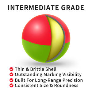 Megio Intermediate Grade <span class=keywords><strong>Paintball</strong></span> Nauwkeurigere Prestaties Gemakkelijk Te Wassen Pro-Omgeving Goede Kwaliteit Outdoor Schieten Paintballs - Product Image 3