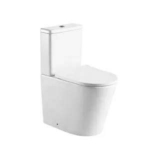 ANBI优质无框冲洗白色马桶，用于学校办公室酒店家庭餐厅厕所