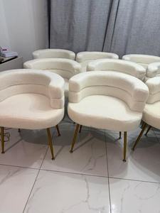 Silla de Piel de Cordero de Diseño Moderno y Duradero de Estilo Nórdico con Patas de Metal para Sala de Estar y Sótano, Muebles de Hotel - Product Image 2