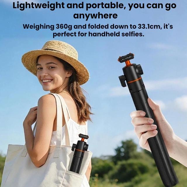 Flymile Quick Release Selfie Stick Tripod Extension Pole for Insta360 Ace Pro 2 X5 Action Camera Black